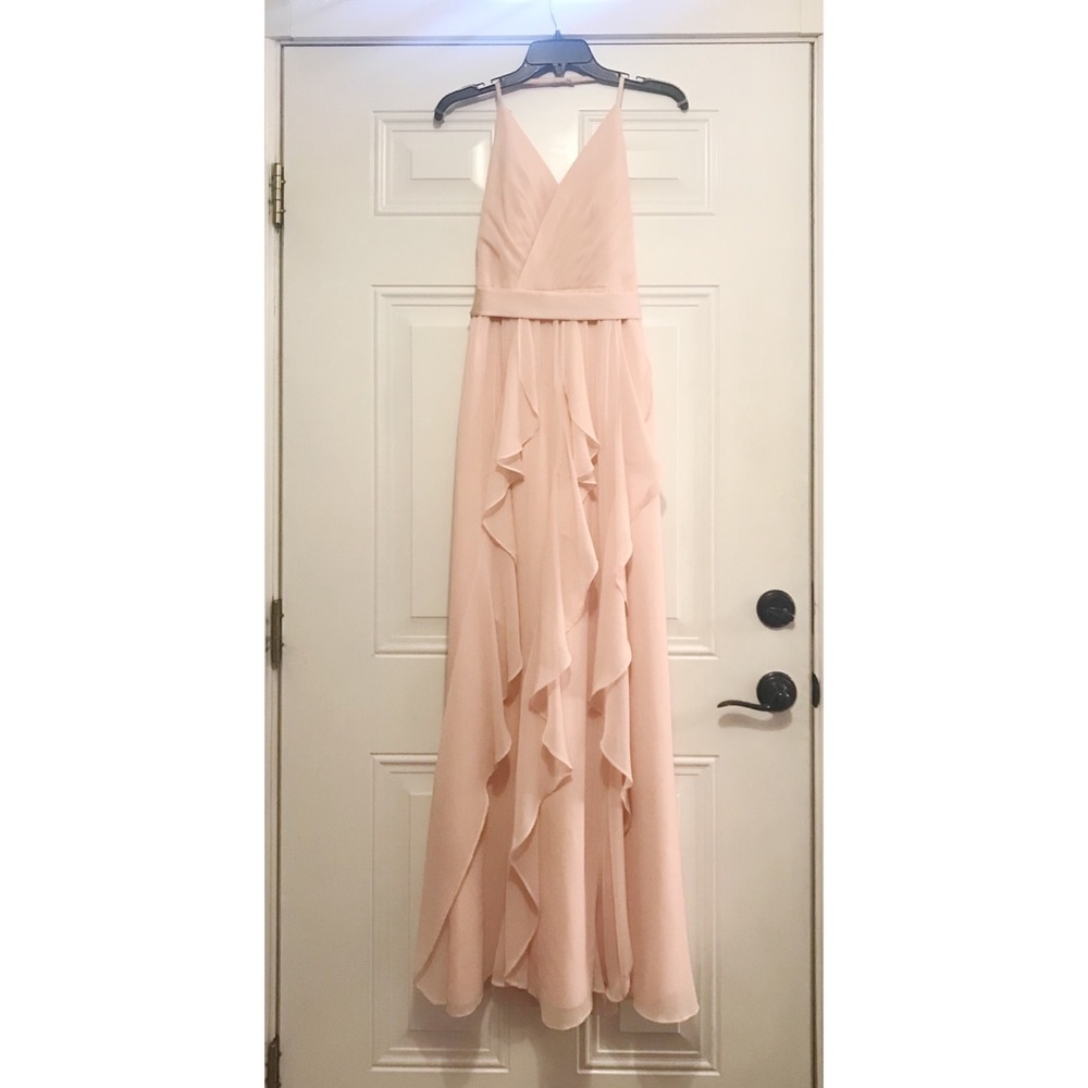 Vera Wang Chiffon Dress with Cascading Skirt - Picture 2 of 4